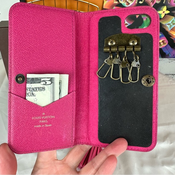 Louis Vuitton 4 key holder wallet with bag charm keychain CUSTOM - Picture 13 of 16